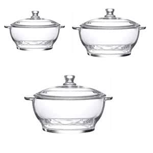 Buy Kosh Borosilicate Glass Casserole Deep Round Oven and Microwave ...