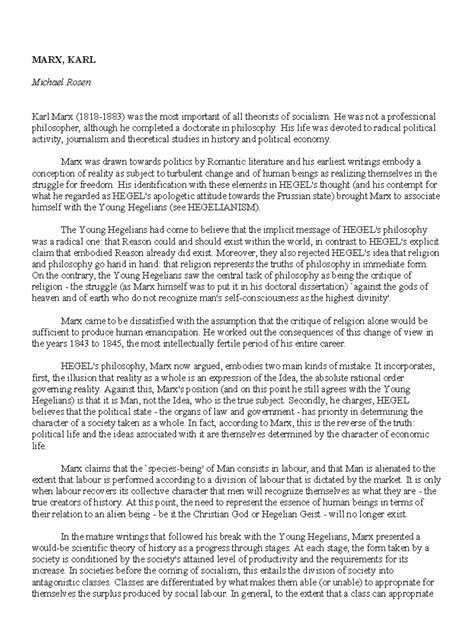 Marx's Theories: Critical Notes for IGNOU Course on Socialism - Studocu