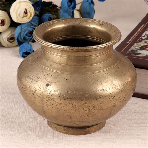 Indian Sturdy Brass Water Pot Lota for Decor