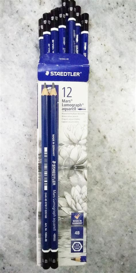 Staedtler Mars Lumograph Aquarell 4B Pencil Set - Pack of 12 : Amazon ...