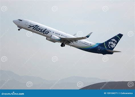 Alaska Airlines Taking Off from Los Angeles Airport LAX Editorial Photo ...