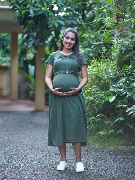 Maternity Short Dress- Knitted (Green) – ZIVAMOMS