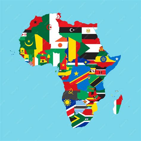 Premium Vector | Africa country map with flag vector