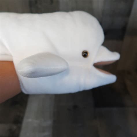 Beluga Whale Hand Puppet White Plush Stuffed Toy 2003 Ocean 22 ...