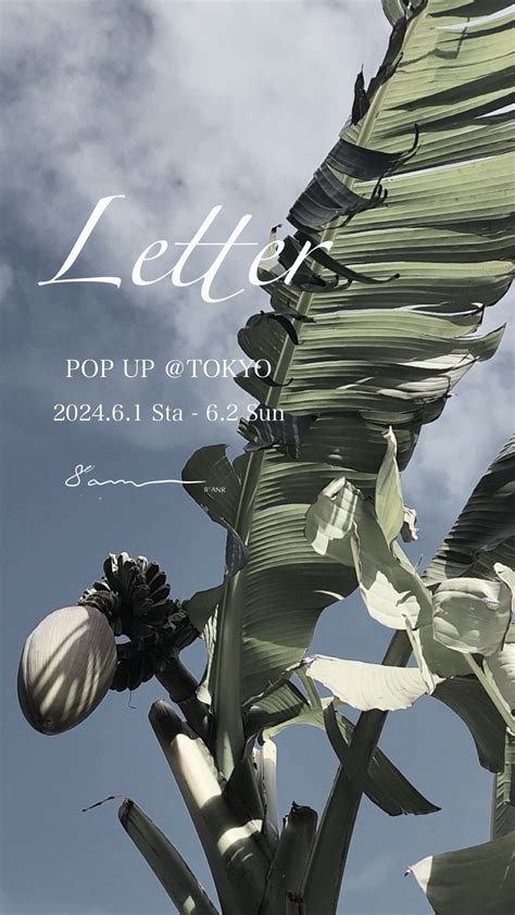 2024.6 POP UP 【Letter】開催のお知らせ | 8°ANR エイトアンル
