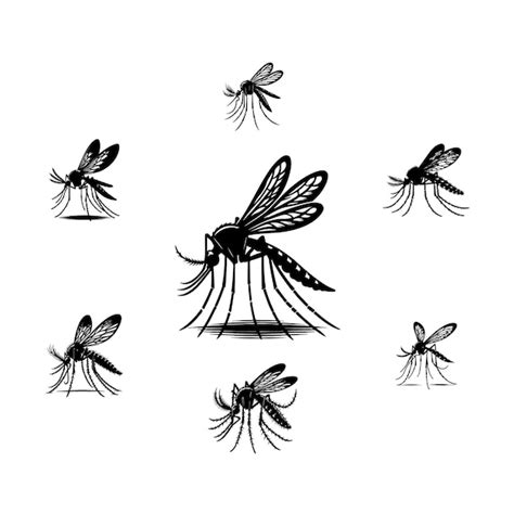 Mosquito vector silhouette on white background | Premium AI-generated ...