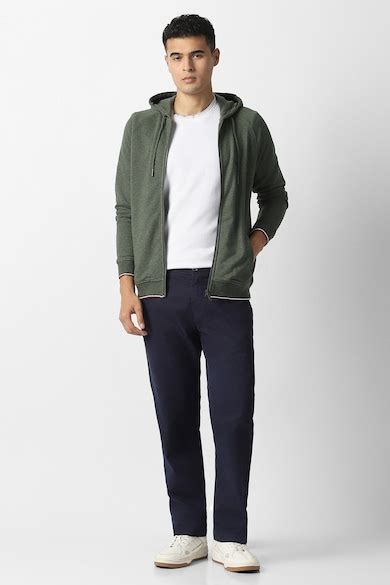 Buy Men Green Solid Hooded Neck Sweatshirt Online - 40080242 | Van Heusen