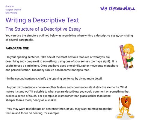 Image result for Descriptive Writing Class 6