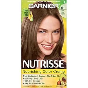 Buy Garnier Nutrisse Haircolor, Light Ash Brown Mochaccino 61 Online at ...