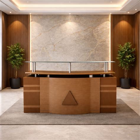Reception Table Made In Ply Board with File Storage Cabinets, Elevated ...