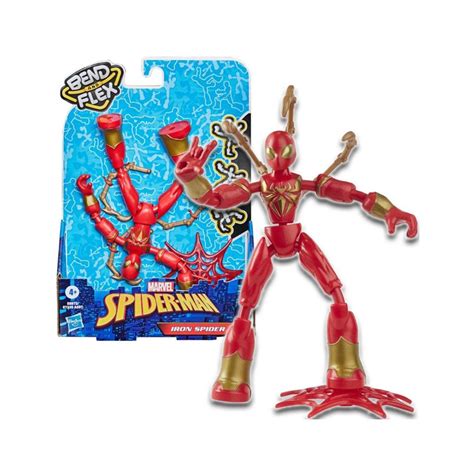 Spider-Man Marvel Bend and Flex Iron Spider Action Figure Toy | Shopee ...