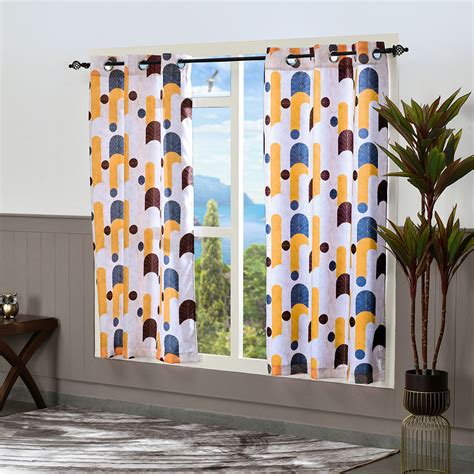 Buy Abstract 5 Ft Polyester Window Curtains Set of 2 (Multicolor ...
