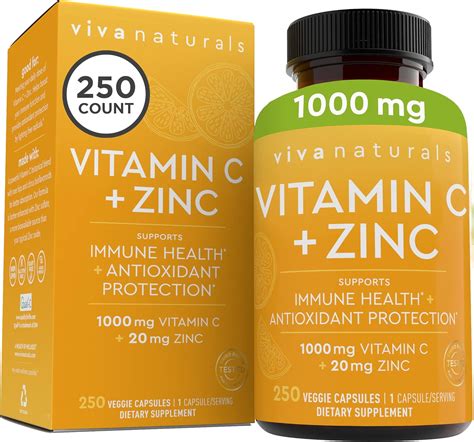 Viva Naturals Vitamin C and Zinc Supplement 250 Kosovo | Ubuy