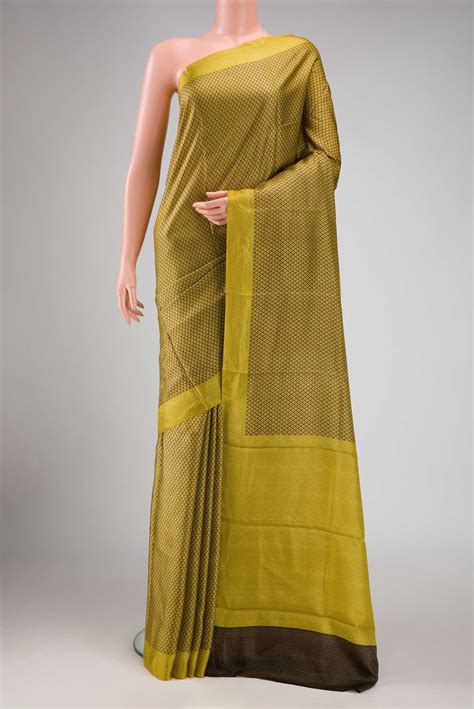 Mustard Printed Silk Saree – Nalli Silk Sarees Pvt Ltd
