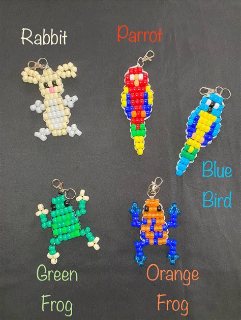 Beaded Animal Keychain: Backpack Clip, Fidget Roller - Etsy | Pony bead ...