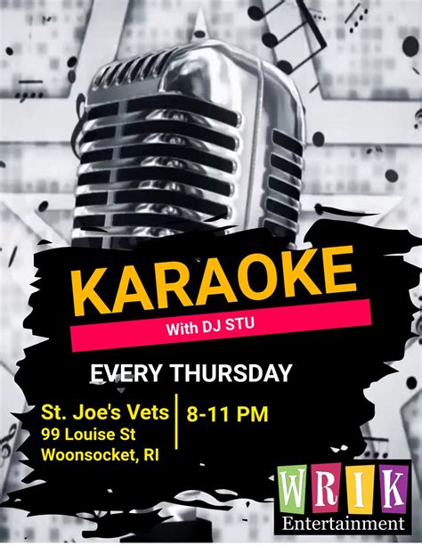 Karaoke Thursdays @ St. Joes Vets - Woonsocket, St. Joseph Veterans ...