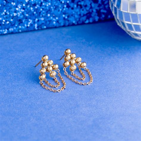 Draped Delight Gold Drop Earrings