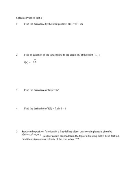 Image result for Calculus Math Test