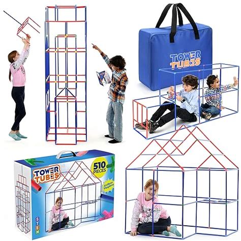 TOWER TUBES Building Toy, 510 Pieces, Stem Fort Building Kit Toy for ...