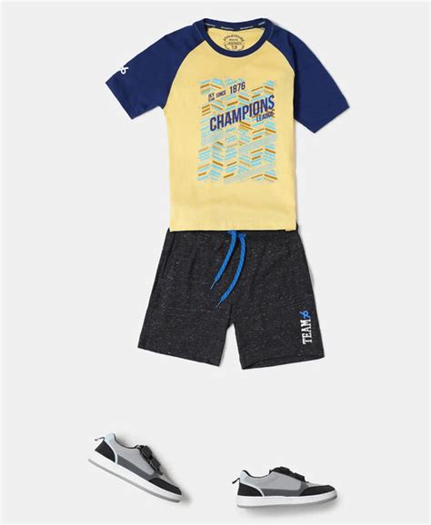 Buy Boy's Super Combed Cotton Rich Graphic Printed Shorts - Black Snow ...