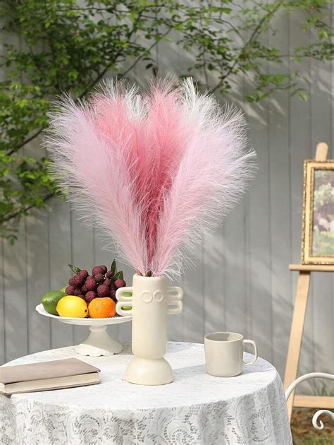 120pcs Faux Pampas Grass Decor 38in/22in Tall Fake Pampas Floral Large ...