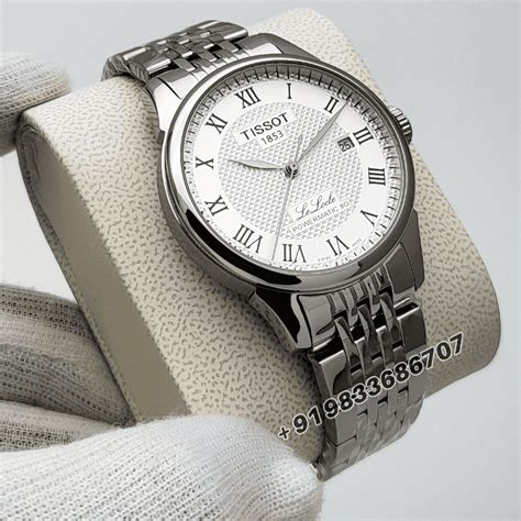fake tissot le locle Stainless Steel Roman Marking Silver Dial 39mm