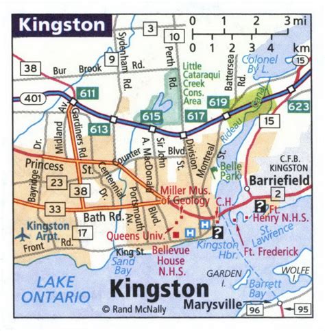 Detailed maps cities Hamilton, Kingston, London, Niagara Falls, Ottawa, Toronto, Windsor - atlas