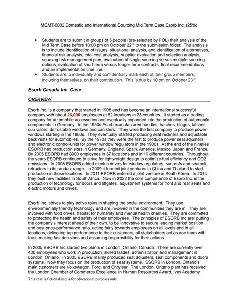 MGMT-6082-22F - Mid Term Esorb Group Case (worth 25%) - MGMT-6082 ...