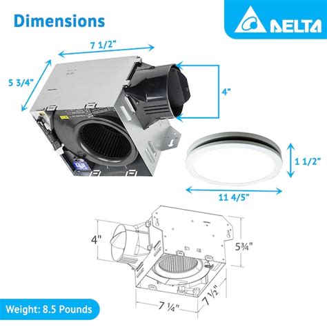 Delta Breez Integrity 100 CFM Exhaust Fan LED Edge-Lit Flat Round Panel ...