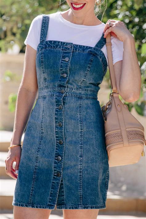 90s Vibes with a Scrunchie & Denim Jumper Dress – Meagan's Moda