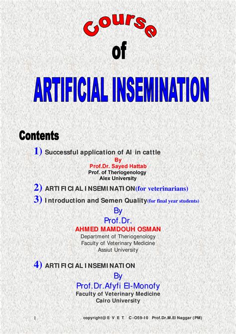 Artificial Insemination - 1) S S u u c c c c e e s s s s f f u u l l a ...