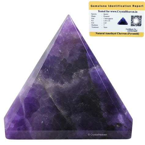 Crystal Heaven Certified Amethyst Pyramid - 1" Inch Crystal Pyramid for ...