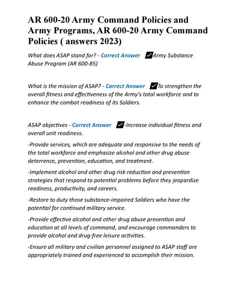 AR 600-20 Army Command Policies and Army Programs, AR 600-20 Army ...