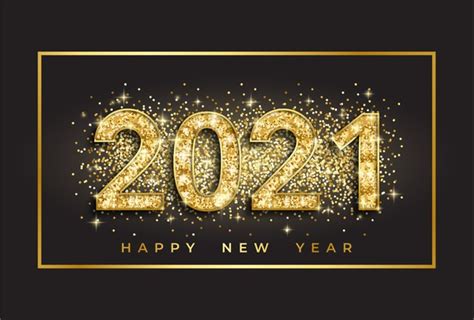 어두운 배경에 황금 3d 숫자 2021 새해 복 많이 받으세요 | 프리미엄 벡터