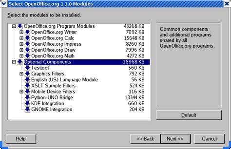 Image result for OpenOffice Configuration Setup Window