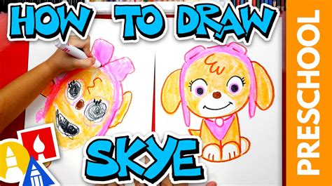 How To Draw Skye From PAW Patrol - Preschool - Art For Kids Hub