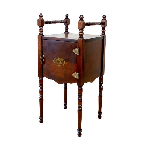 Antique Colonial Mahogany Copper Lined Humidor Smoking Stand by Cushman ...