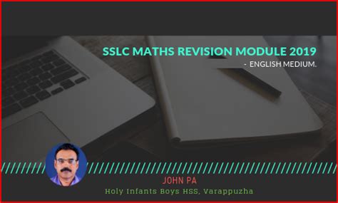 SSLC MATHEMATICS - REVISION MODULE - ENGLISH MEDIUM - UNITS 1 to 3
