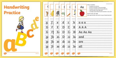 Practicing Handwriting Sheets | Handwriting Practice Sheets