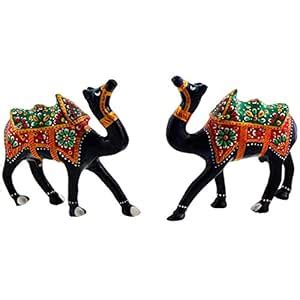 Buy Kiran Udyog Pure Brass Camel Pair Enamel Work Gift Handicraft ...