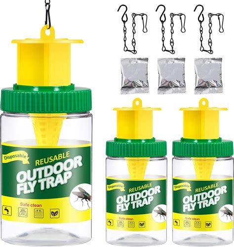 Amazon.com : Fly Traps Outdoor Hanging, 2 Pack Solar Fly Trap with ...