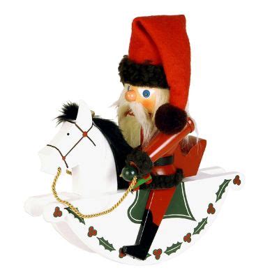 Red Santa on Rocking Horse Nutcracker | Frontgate