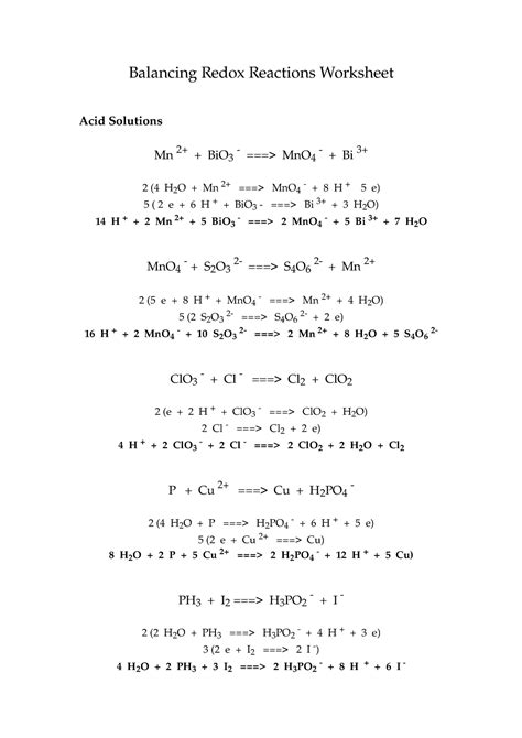 Image result for Balancing Redox Equations