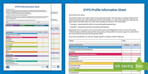 Image result for EYFS Profile Example