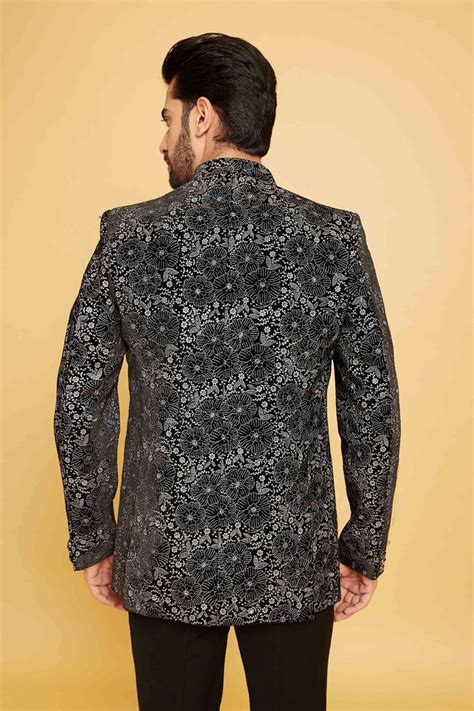 Embroidered jodhpuri set in Grey – Karveer Creation