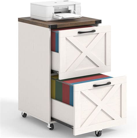 Amazon.com: Halitaa 2 Drawer Small File Cabinet with Wheels, Farmhouse ...