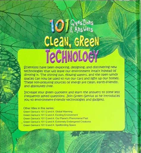 Green Genius's 101 Questions and Answers: Clean, Green Technology ...