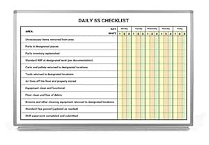 Daily 5s Checklist Sign Board, Foam Board Fixed with PVC Waterproof ...