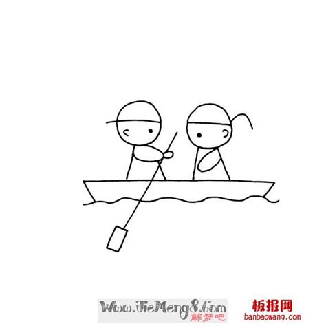 人在划船怎么画,人在船上的简笔画,儿童划船图片简笔画_大山谷图库