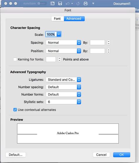 Image result for OpenType Options